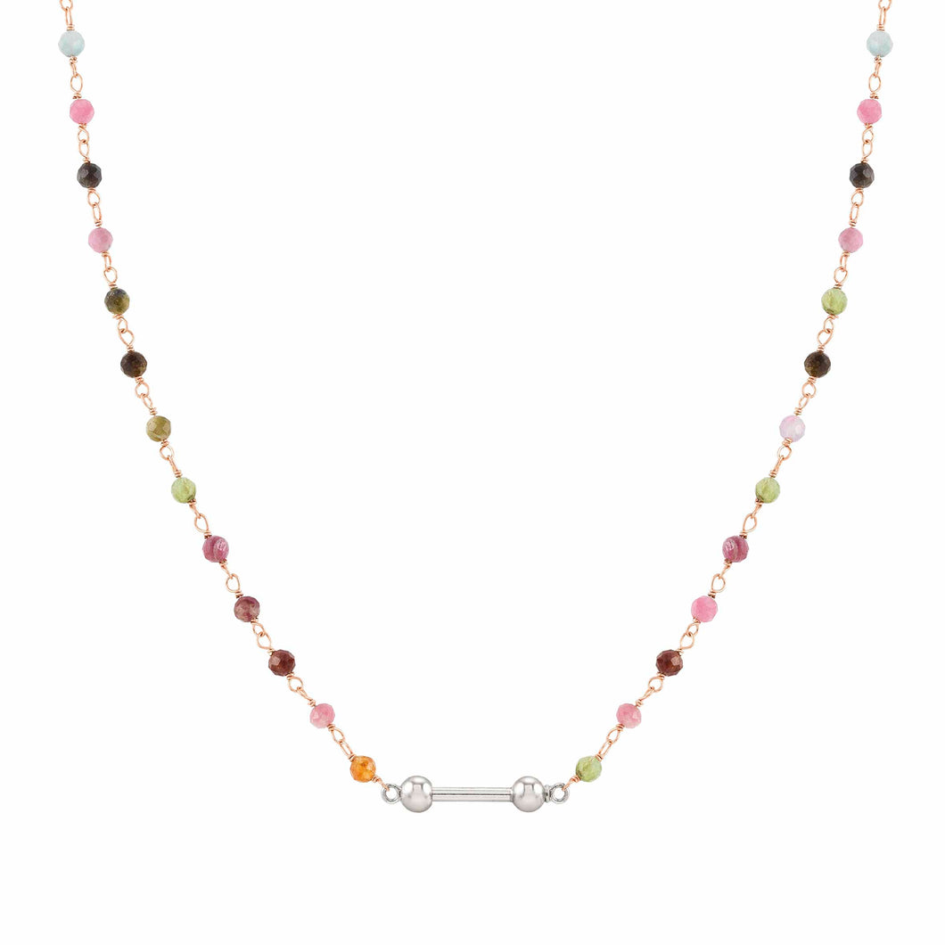 SEIMIA COLOURED TOURMALINE NECKLACE 148803/050 WITH ROSE GOLD FINISH