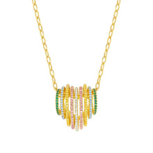 Load image into Gallery viewer, LOVELIGHT NECKLACE 149706/024 GOLD HEART WITH RAINBOW CZ
