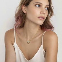 Load image into Gallery viewer, LOVELIGHT NECKLACE 149706/024 GOLD HEART WITH RAINBOW CZ
