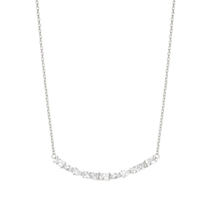 COLOUR WAVE NECKLACE 149802/008 SILVER WHITE CZ
