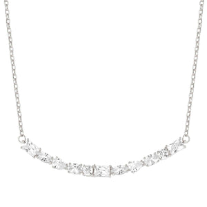 COLOUR WAVE NECKLACE 149802/008 SILVER WHITE CZ