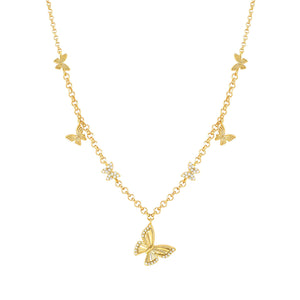 TRUEJOY BUTTERFLY NECKLACE 240102/042 GOLD CHAIN