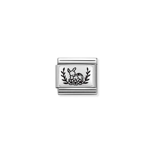 COMPOSABLE CLASSIC LINK 330111/17 DEER WITH FLOWERS IN 925 SILVER