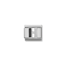 Load image into Gallery viewer, COMPOSABLE CLASSIC LINK 330201/08 BLACK LETTER H IN 925 SILVER
