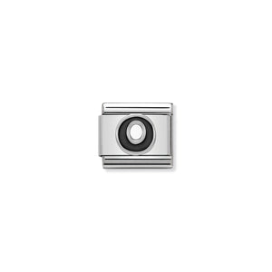 COMPOSABLE CLASSIC LINK 330201/15 BLACK LETTER O IN 925 SILVER