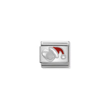 Load image into Gallery viewer, COMPOSABLE CLASSIC LINK 330204/05 HEART WITH CHRISTMAS HAT IN ENAMEL &amp; 925 SILVER
