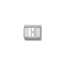 Load image into Gallery viewer, COMPOSABLE CLASSIC LINK 330205/08 WHITE LETTER H IN ENAMEL &amp; 925 SILVER
