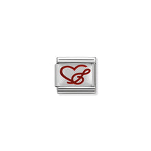 Load image into Gallery viewer, COMPOSABLE CLASSIC LINK 330206/03 TREBLE CLEF HEART IN ENAMEL &amp; 925 SILVER
