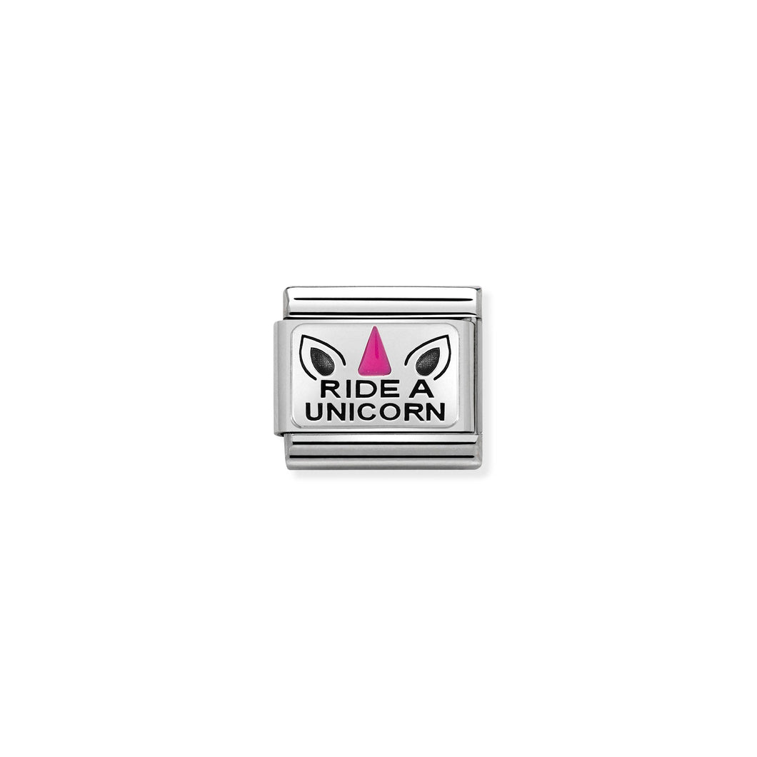 COMPOSABLE CLASSIC LINK 330208/21 RIDE A UNICORN IN ENAMEL & 925 SILVER