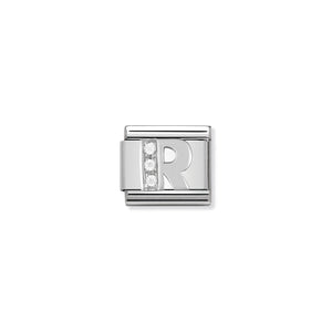 COMPOSABLE CLASSIC LINK 330301/18 LETTER R WITH CZ IN 925 SILVER