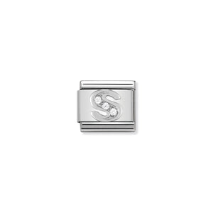 COMPOSABLE CLASSIC LINK 330301/19 LETTER S WITH CZ IN 925 SILVER