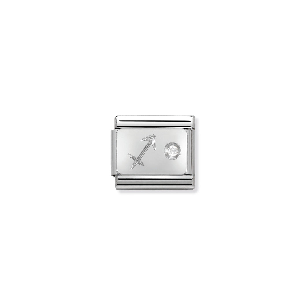 COMPOSABLE CLASSIC LINK 330302/09 SAGITTARIUS ZODIAC WITH CZ IN 925 SILVER