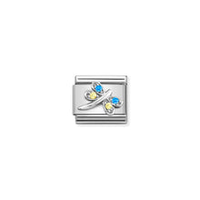 Load image into Gallery viewer, COMPOSABLE CLASSIC LINK 330304/39 LIGHT BLUE &amp; YELLOW DRAGONFLY CZ IN SILVER
