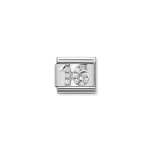 Load image into Gallery viewer, COMPOSABLE CLASSIC LINK 330304/17 NUMBER 16 WITH CZ IN 925 SILVER
