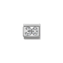 Load image into Gallery viewer, COMPOSABLE CLASSIC LINK 330304/21 NUMBER 30 WITH CZ IN 925 SILVER
