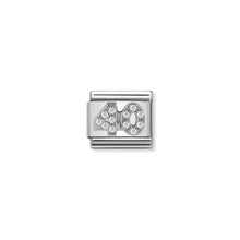 Load image into Gallery viewer, COMPOSABLE CLASSIC LINK 330304/22 NUMBER 40 WITH CZ IN 925 SILVER
