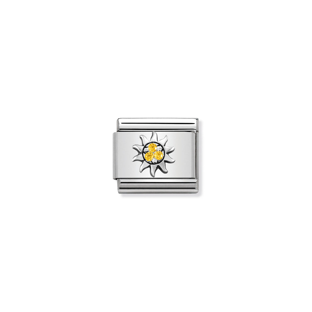 COMPOSABLE CLASSIC LINK 330304/29 SUN WITH CZ IN 925 SILVER