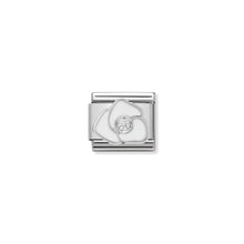 Load image into Gallery viewer, COMPOSABLE CLASSIC LINK 330305/06 WHITE ROSE WITH CZ &amp; ENAMEL IN 925 SILVER
