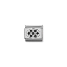 Load image into Gallery viewer, COMPOSABLE CLASSIC LINK 330308/10 OVAL WITH BLACK CZ IN 925 SILVER
