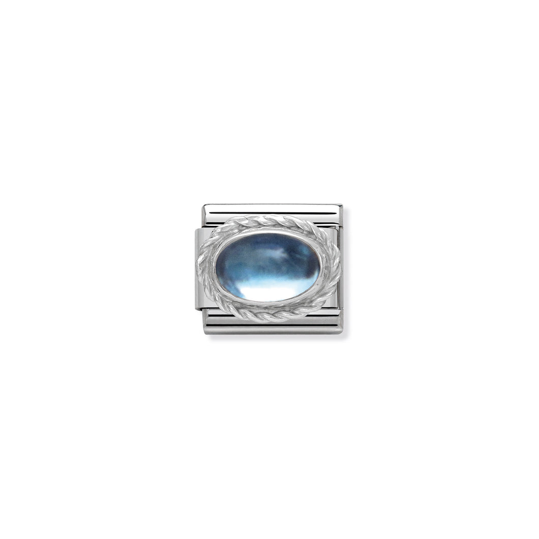 COMPOSABLE CLASSIC LINK 330504/13 LIGHT BLUE TOPAZ STONE IN 925 SILVER