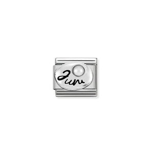 COMPOSABLE CLASSIC LINK 330505/06 JUNE WHITE PEARL IN 925 SILVER