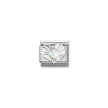 Load image into Gallery viewer, COMPOSABLE CLASSIC LINK 330508/07 WHITE OPAL IN SILVER HEART

