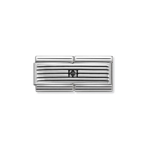 COMPOSABLE CLASSIC DOUBLE LINK 330730/01 ROWS WITH CZ IN 925 SILVER