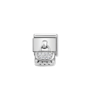COMPOSABLE CLASSIC LINK 331800/08 BAG CHARM WITH CZ & 925 SILVER