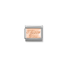 Load image into Gallery viewer, COMPOSABLE CLASSIC LINK 430101/30 I LOVE YOU IN 9K ROSE GOLD
