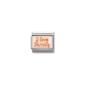 COMPOSABLE CLASSIC LINK 430101/41 I LOVE FAMILY PLATE IN 9K ROSE GOLD