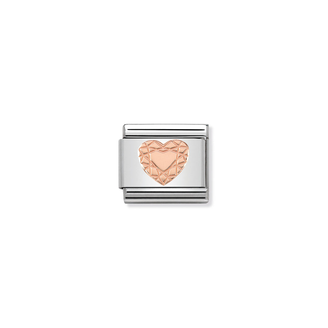 COMPOSABLE CLASSIC LINK 430104/19 DIAMOND HEART IN 9K ROSE GOLD