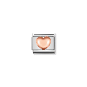 COMPOSABLE CLASSIC LINK 430104/22 RAISED HEART IN 9K ROSE GOLD