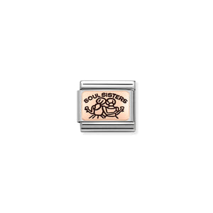 COMPOSABLE CLASSIC LINK 430111/09 SOUL SISTERS IN 9K ROSE GOLD