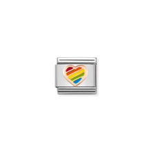 Load image into Gallery viewer, COMPOSABLE CLASSIC LINK 430202/15 HEART RAINBOW IN 9K ROSE GOLD
