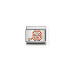 COMPOSABLE CLASSIC LINK 430302/14 CLOVER 9K ROSE GOLD & CZ
