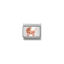 Load image into Gallery viewer, COMPOSABLE CLASSIC LINK 430305/06 BABY CARRIER IN 9K ROSE GOLD &amp; PINK CZ
