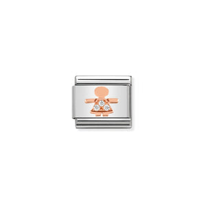 COMPOSABLE CLASSIC LINK 430305/07 LITTLE GIRL IN 9K ROSE GOLD & CZ
