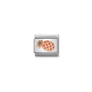 COMPOSABLE CLASSIC LINK 430305/30 PINEAPPLE IN 9K ROSE GOLD & CZ
