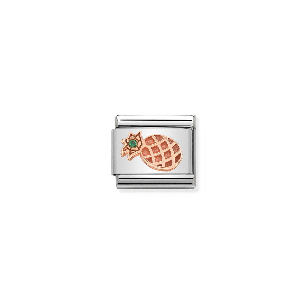 COMPOSABLE CLASSIC LINK 430305/30 PINEAPPLE IN 9K ROSE GOLD & CZ