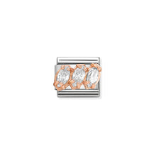 Load image into Gallery viewer, COMPOSABLE CLASSIC LINK 430309/05 WHITE TRIPTYCH IN 9K ROSE GOLD &amp; CZ
