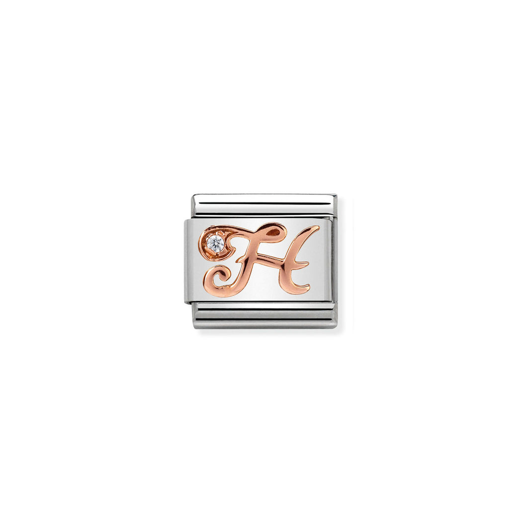 COMPOSABLE CLASSIC LINK 430310/08 LETTER H IN 9K ROSE GOLD