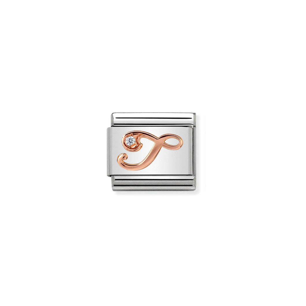 COMPOSABLE CLASSIC LINK 430310/20 LETTER T IN 9K ROSE GOLD