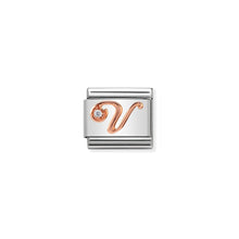 Load image into Gallery viewer, COMPOSABLE CLASSIC LINK 430310/22 LETTER V IN 9K ROSE GOLD
