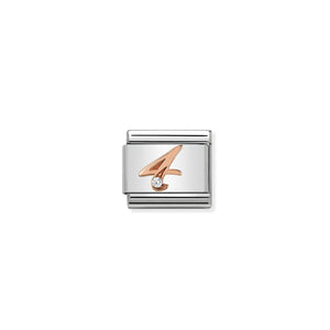 COMPOSABLE CLASSIC LINK 430315/04 NUMBER 4 IN 9K ROSE GOLD AND CZ