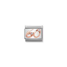 Load image into Gallery viewer, COMPOSABLE CLASSIC LINK 430315/60 NUMBER 60 IN 9K ROSE GOLD AND CZ
