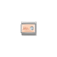 Load image into Gallery viewer, COMPOSABLE CLASSIC LINK 430508/03 MARCH AQUAMARINE IN 9K ROSE GOLD
