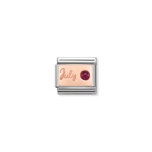 COMPOSABLE CLASSIC LINK 430508/07 JULY RUBY IN 9K ROSE GOLD