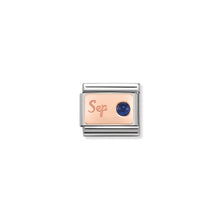 Load image into Gallery viewer, COMPOSABLE CLASSIC LINK 430508/09 SEPTEMBER SAPPHIRE IN 9K ROSE GOLD
