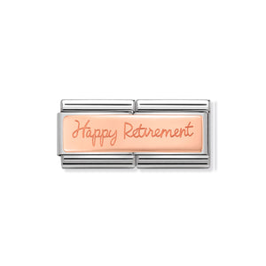 COMPOSABLE CLASSIC DOUBLE LINK 430710/05 HAPPY RETIREMENT IN 9K ROSE GOLD