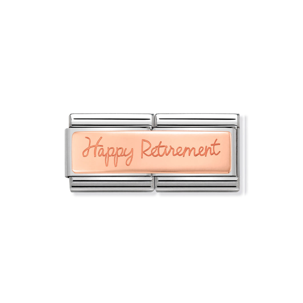 COMPOSABLE CLASSIC DOUBLE LINK 430710/05 HAPPY RETIREMENT IN 9K ROSE GOLD